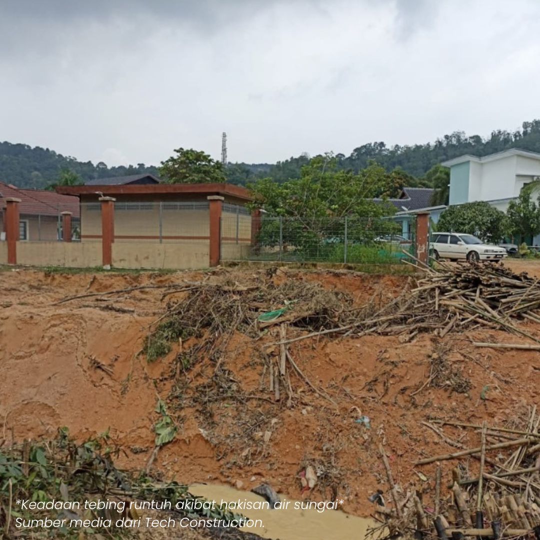 Slope erosion condition before Gabion Wall installation Malaysia