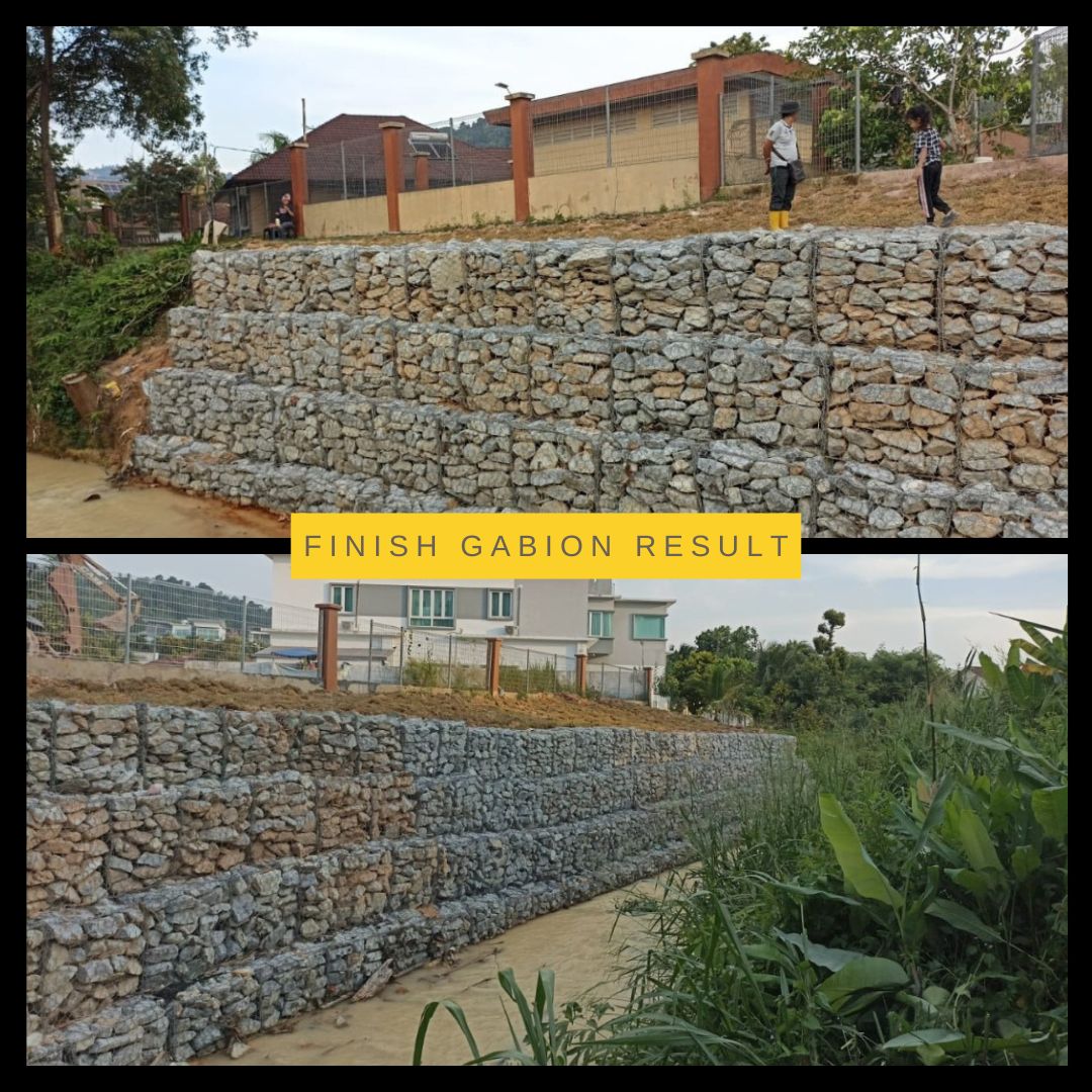 Completed Gabion Wall project Malaysia TechCon