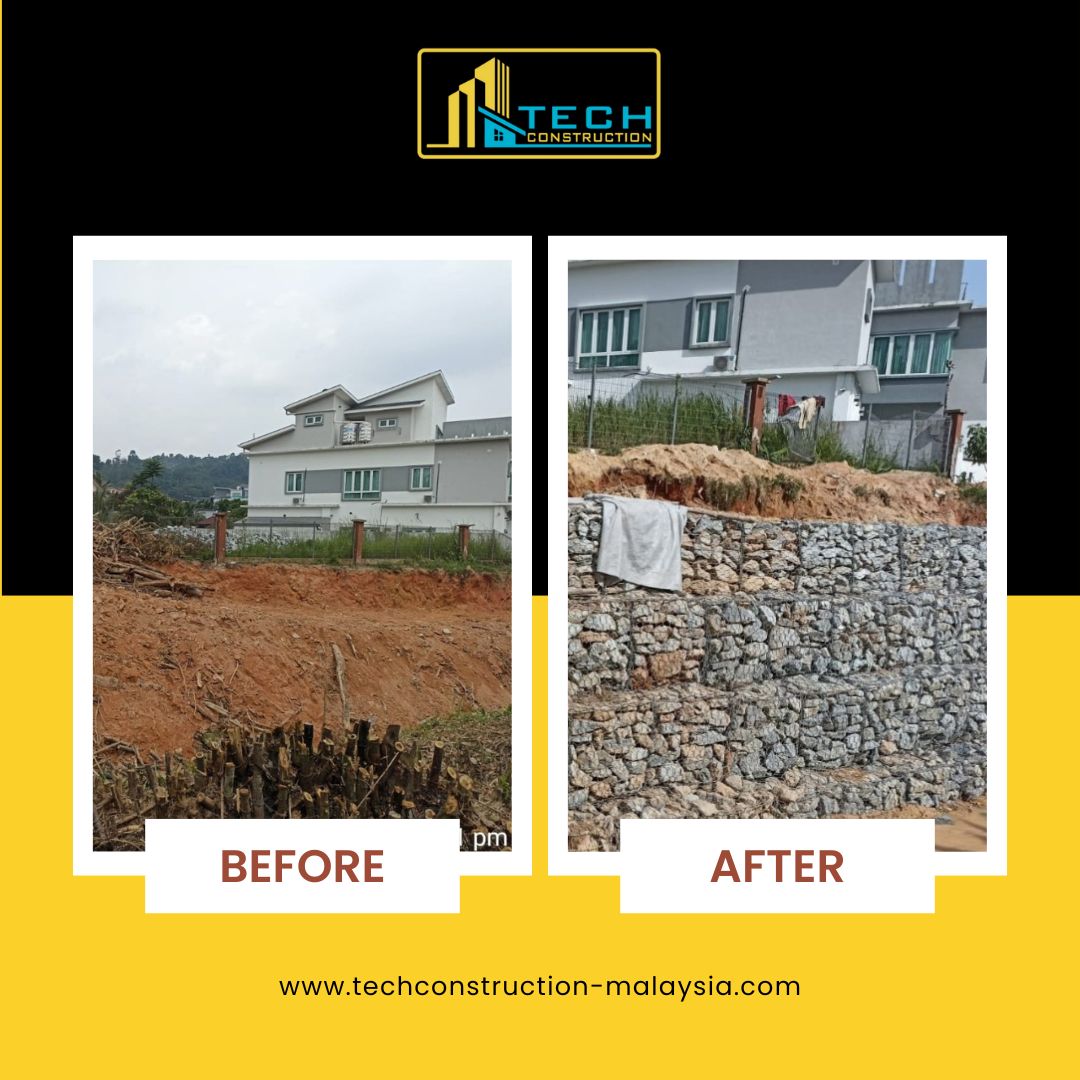 Gabion Wall Malaysia slope stabilization project by TechCon