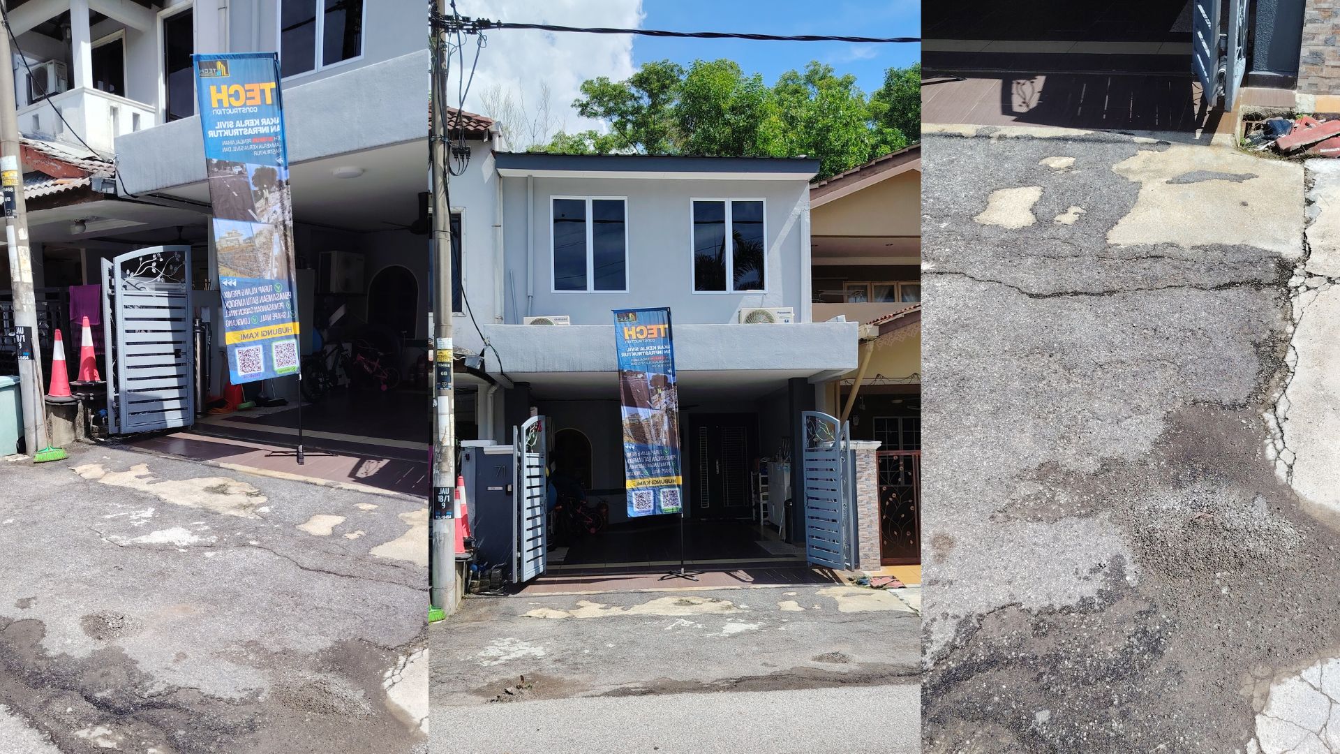 Keadaan sebelum kerja premix depan rumah